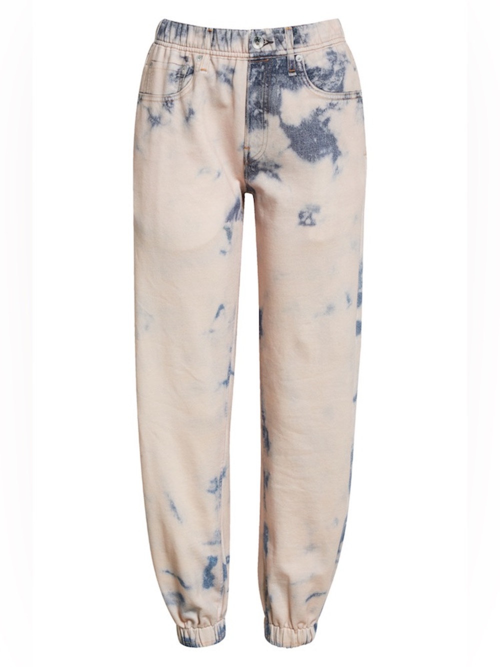 rag & bone Beige and Navy Tie-Dye Jogger Pants